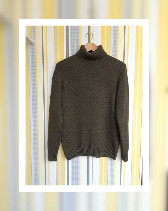 Светр р.M-L ZARA джемпер вовна зелений теплий
