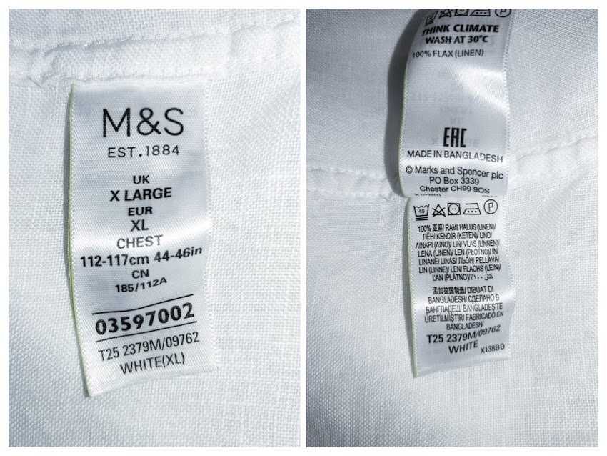 Рубашка Marks & Spencer® лён XL-XXL