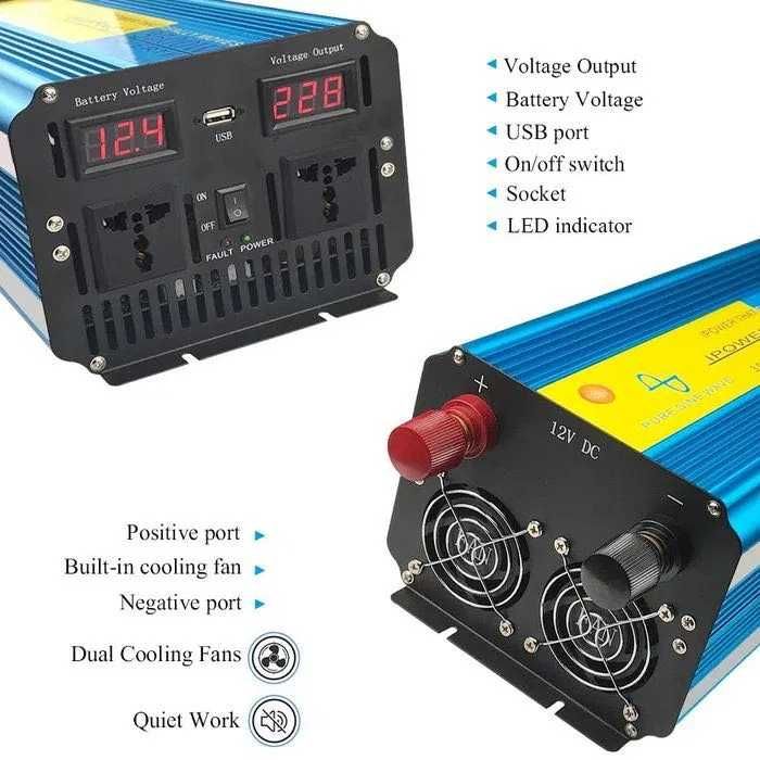 (NOVO) Inversor 12V - 220V 2000/4000W ONDA PURA