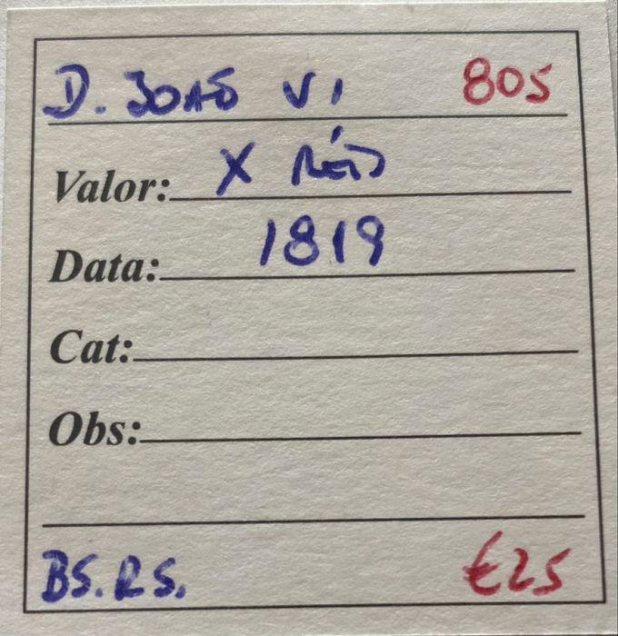 Moeda  805 - D JOAO VI - X Reis 1819