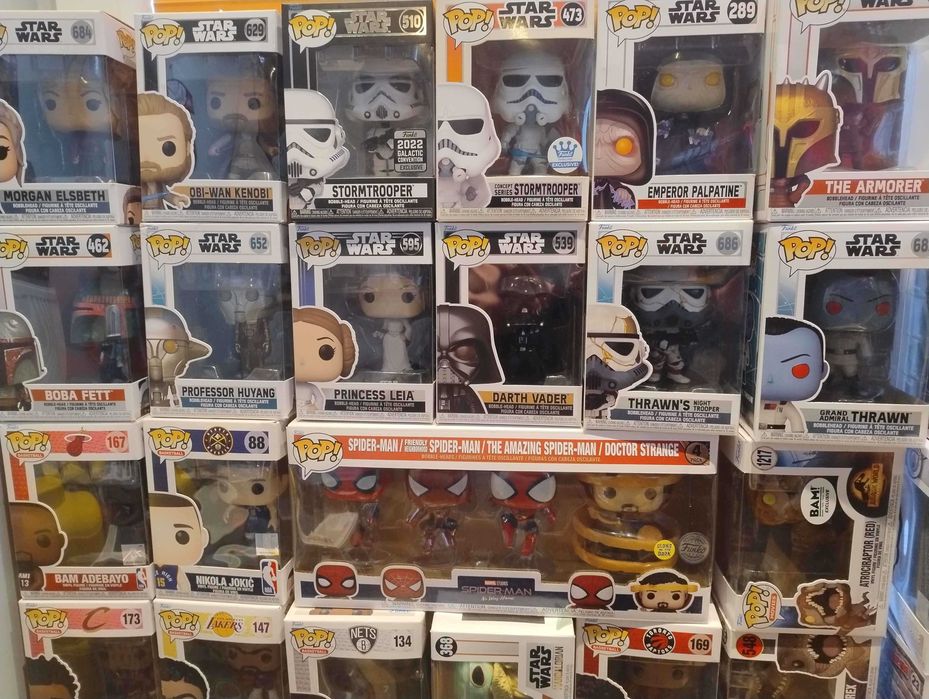 Funko pop figurki nba, star wars, jurassic park, dc, mandalorian
