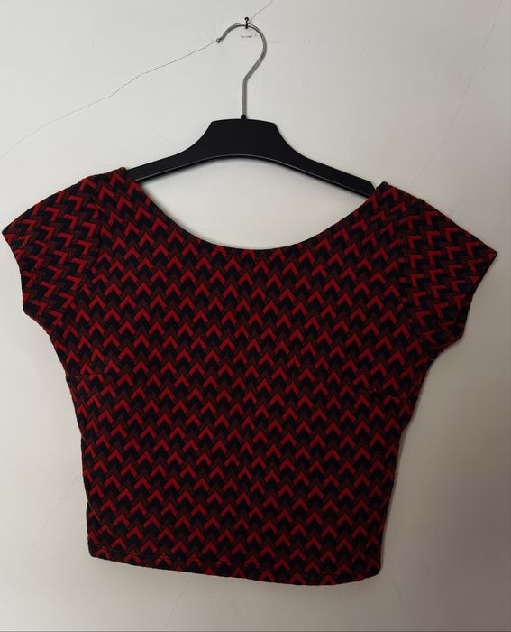 Top Curto Estampado Zig Zag