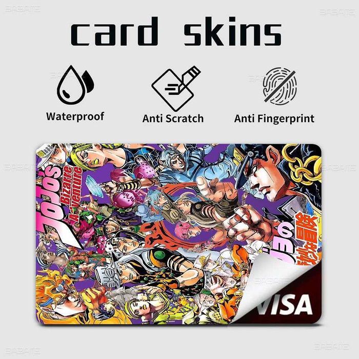 Стикер для кредитных карт из аниме Невероятные приключения ДжоДжо 4 шт