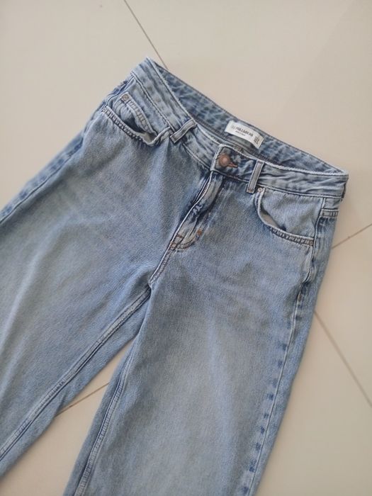 Pull&Bear bermudy młodzieżowe damskie 32 jeansowe szerokie spodnie 34