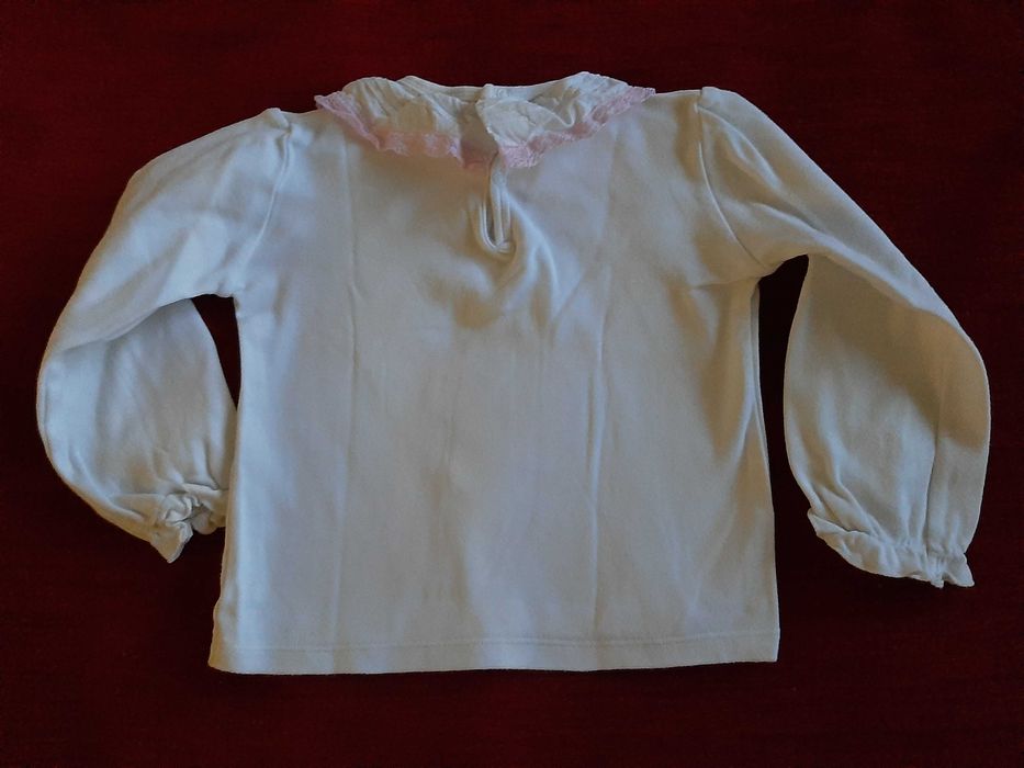 T-Shirt c/ Gola M. Comprida 12-24M