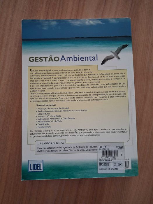 Livro Gestão Ambiental – J. F. Santos Oliveira (Lidel) – Como Novo