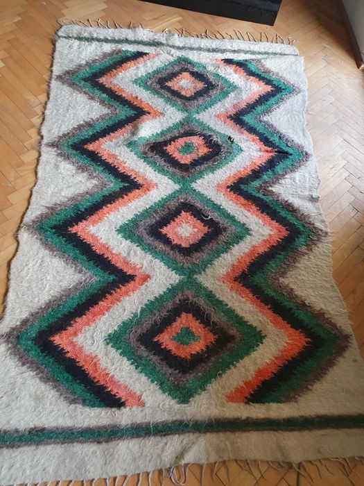 Pled koc narzuta wełna huculski kilim