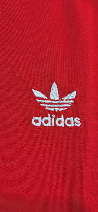 2 koszulki męskie t-shirt młodzieżowe biała czerwona trzy pasy S M