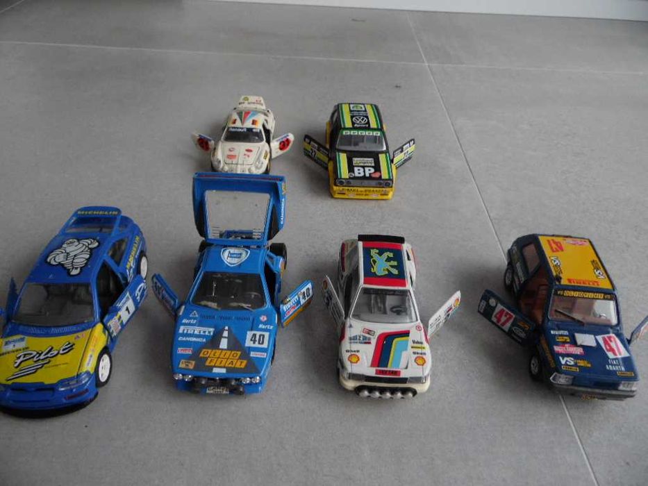Rally dos anos 80, 6 carros da Burago feitos na Italia na escala 1/24