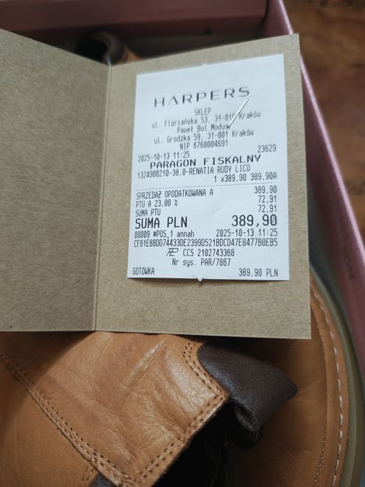 Buty Harpers z cielęcej skóry rozmiar 38