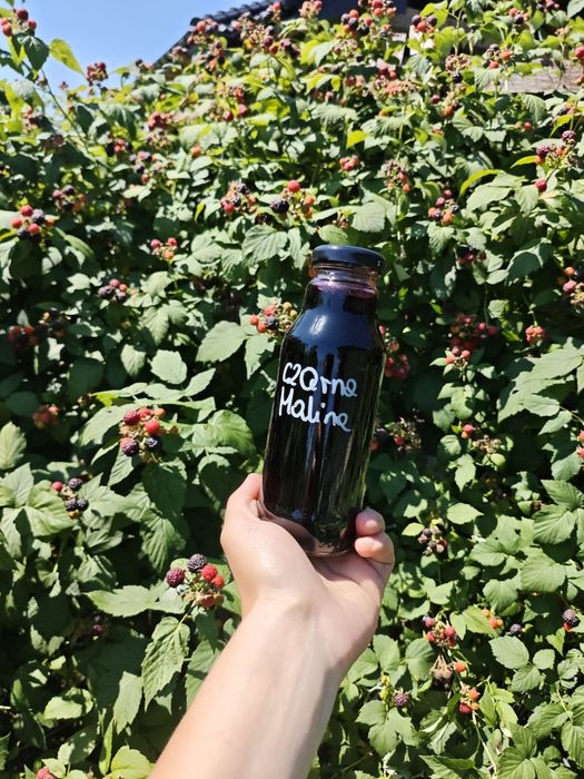 Domowy Sok z czarnej maliny 300 ml