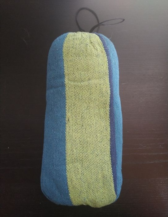 Cama de rede de jardim verde e azul 175x70 cm, nova