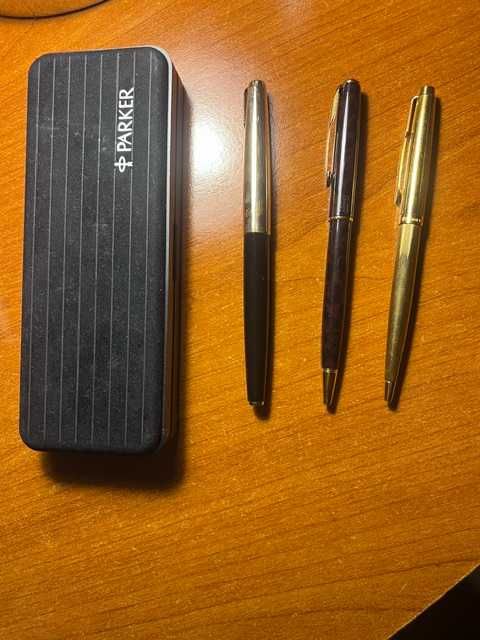 Lote 3 canetas Coleção Vintage Parker (Anos 60-90) c/ Estojo