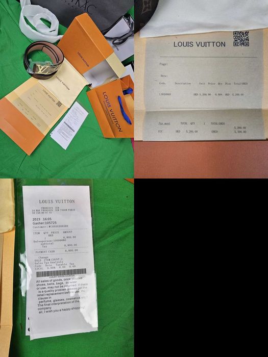 Pasek unisex Louis Vuitton komplet zloty srebrny nowość brazowy Premium