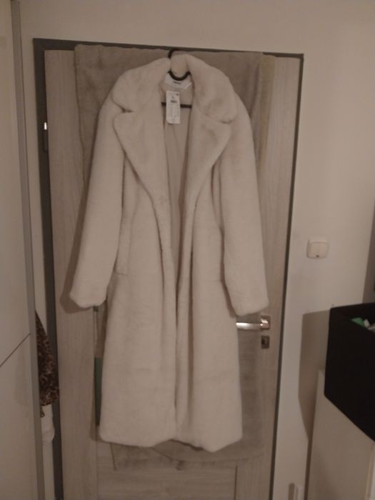 Długi Płaszcz Biały XL