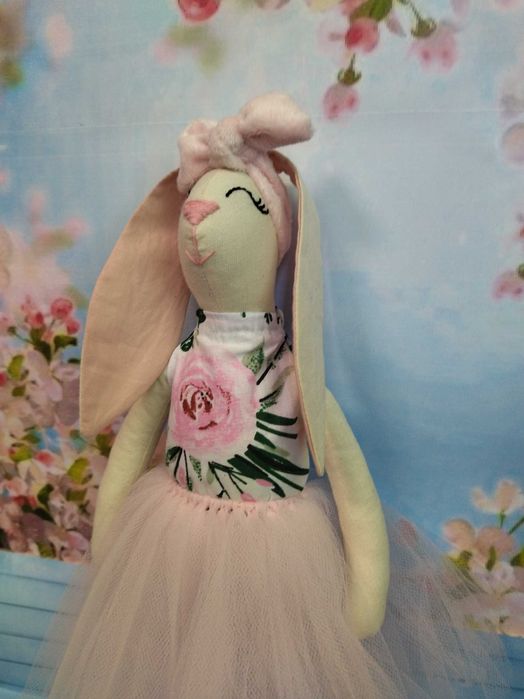 Królik tilda szyty bawełna baletnica tiul