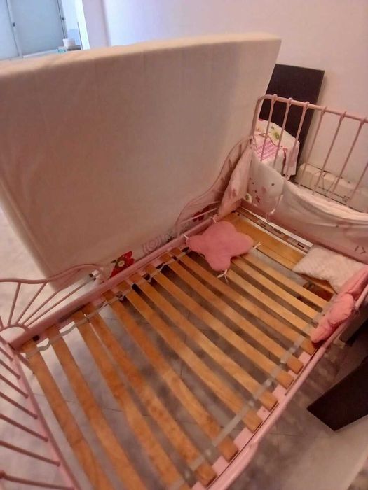 MINNEN
Estrut cama ext c/estrado ripas, branco, 80x200 cm colchão incl