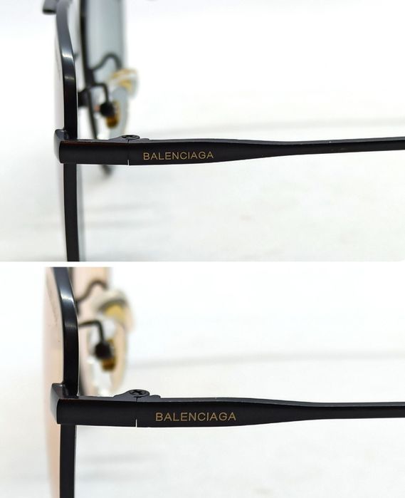 Balenciaga модные очки унисекс линзы серые и бежевые в черном металле