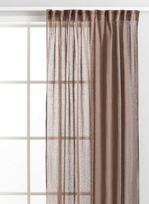 Zasłony HM len plus bawełna styl boho brąz 2pack