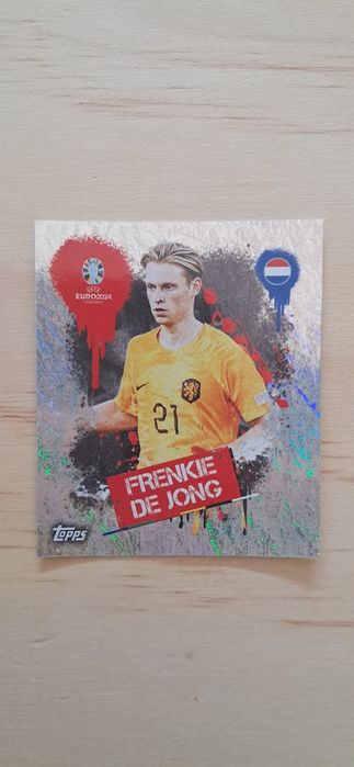 Cromo futebol de Frenkie de Jong(Euro 2024)da Panini