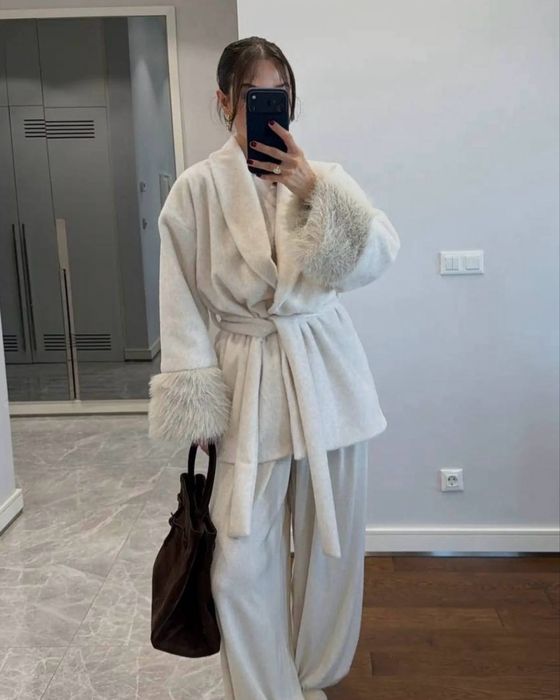 Шуба з утепленням/ жіноча шуба в стилі old money/ шуба з хутром