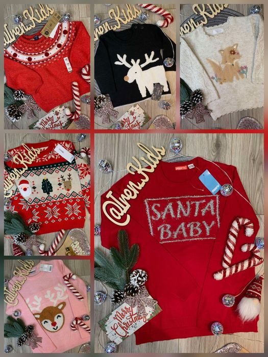 Новорічний светр одяг хлопчик/дівчинка від 0 міс. до 14 р, НОВИЙ