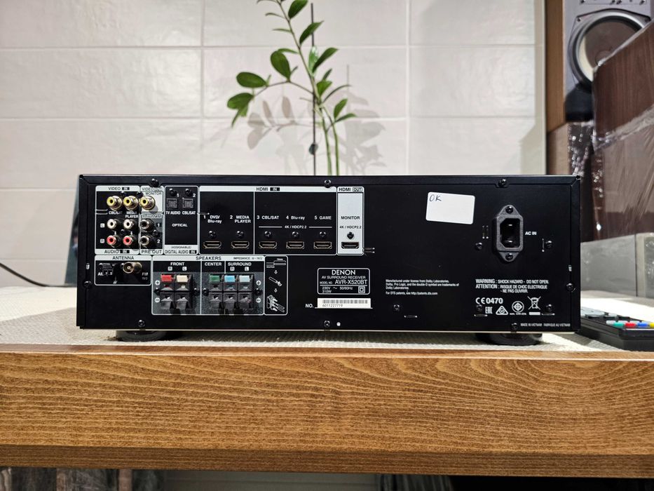 Ресивер Denon AVR-X520BT Bluetooth / 4K/UltraHD / USB