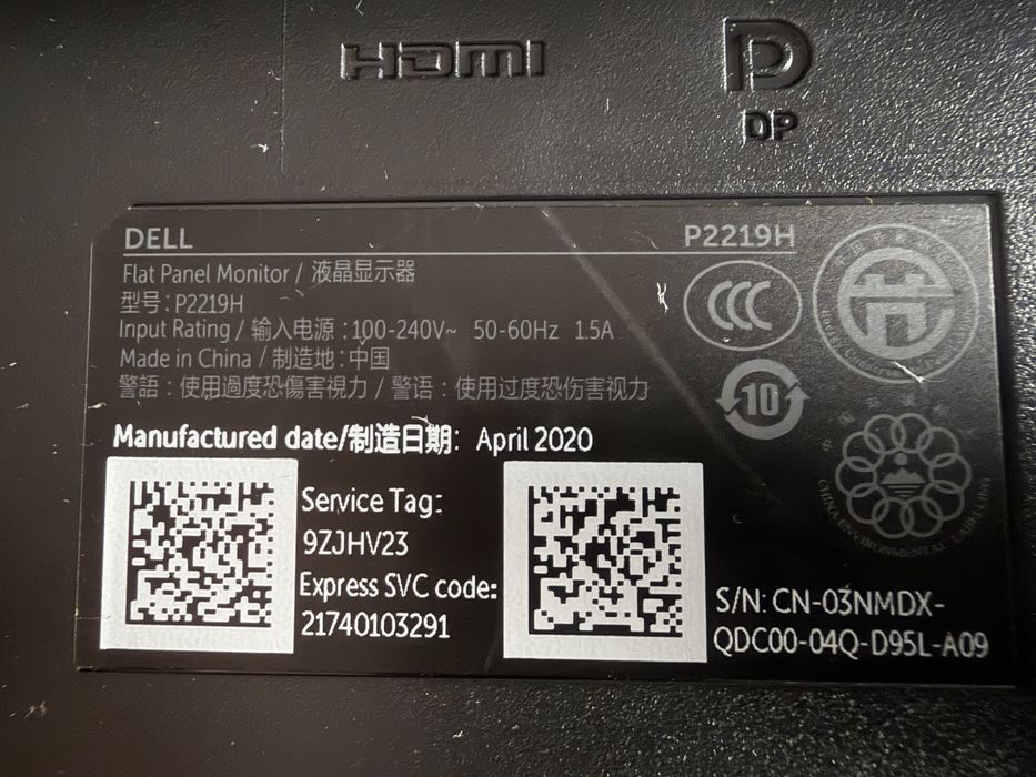Monitor Dell P2219H 22”