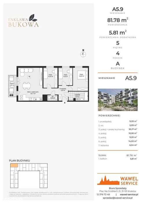 4-pokojowe mieszkanie 81m2 + balkon