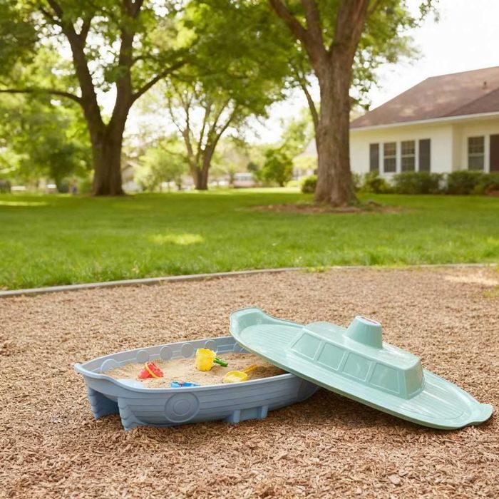 Песочница Кораблик с крышкой
