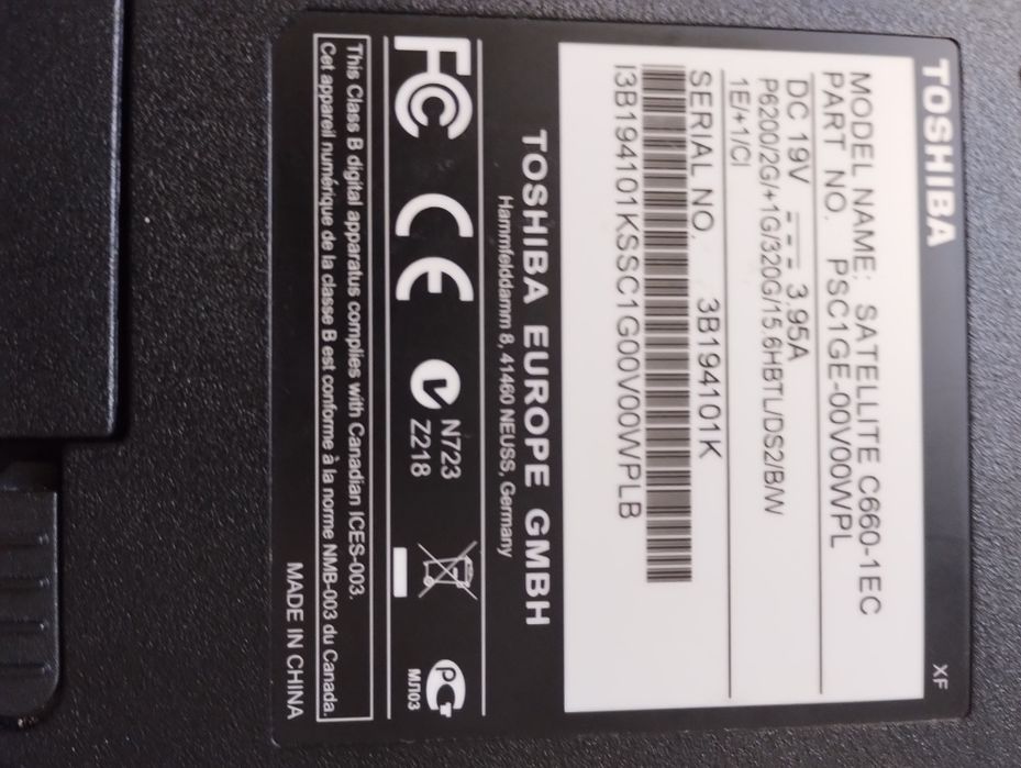 Laptop Toshiba sattelite