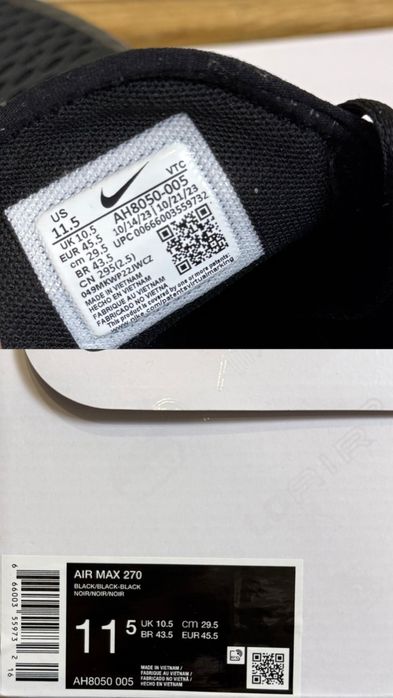 Кросівки чоловічі Nike Air Max 270 Black AH8050-005