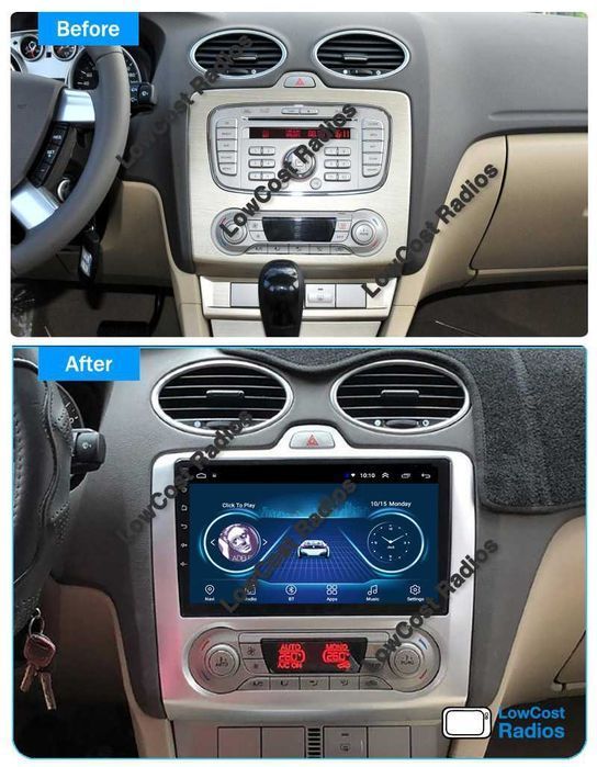 Auto Rádio ANDROID 15 - FORD FOCUS 9 Polegadas • GPS • BLUETOOTH • USB