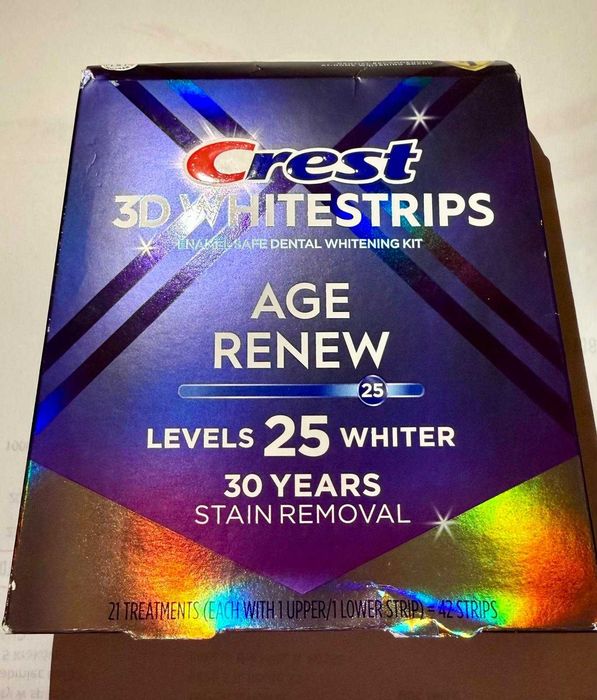 Oryginalne Paski Wybielające Crest 3D Whitestrips 25 Levels – USA | 5 Saszetek (10 Pasków)