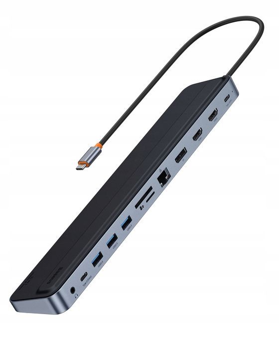 outlet baseus stacja dokująca 12 portów 4k 60hz usb c hdmi dp 3xusb czarna