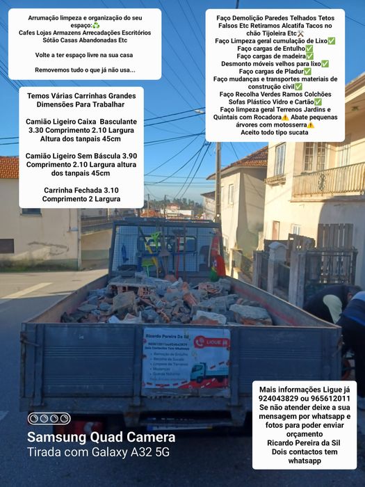 Demolição e Cargas de entulho madeira Pladur etc