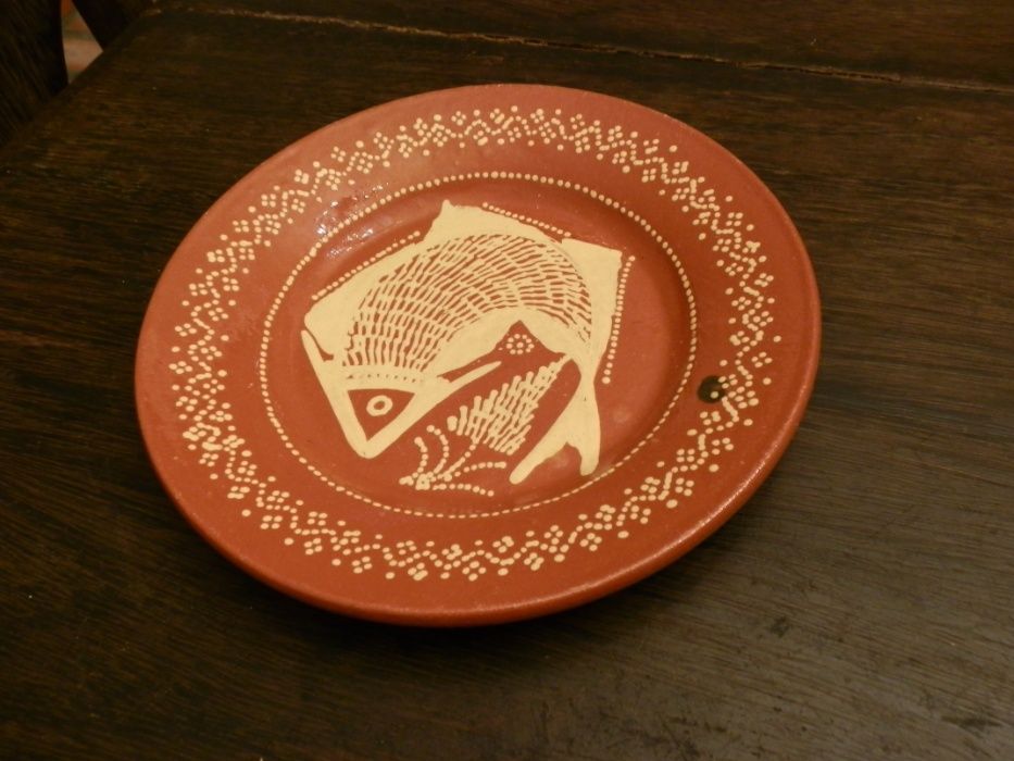 louça barro vidrado pintada