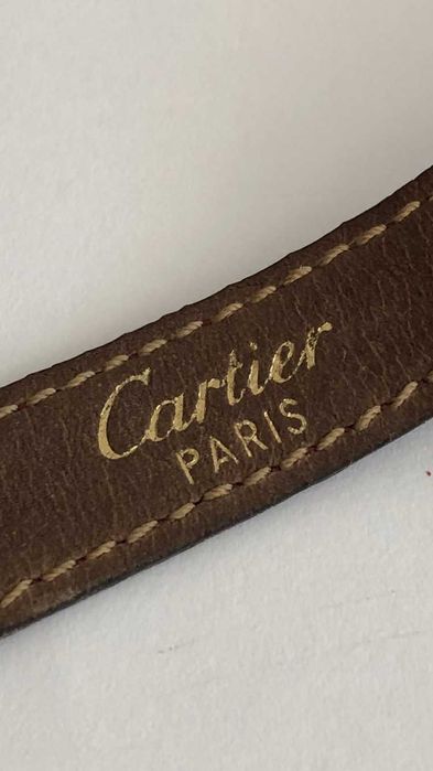 Cartier Must de Paris, srebro pozłacane, oryginał, pasek Cartier, LUX