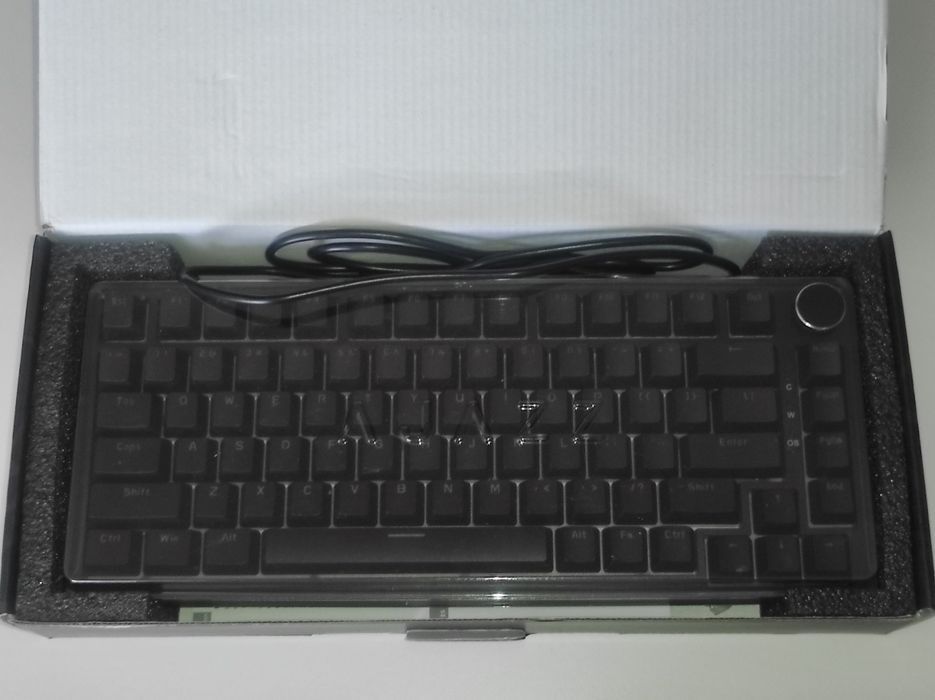Teclado Mecânico Gaming com Fio Ajazz AK820 75% com Botão de Volume - LED Virado para Sul - Keycaps PBT - white light