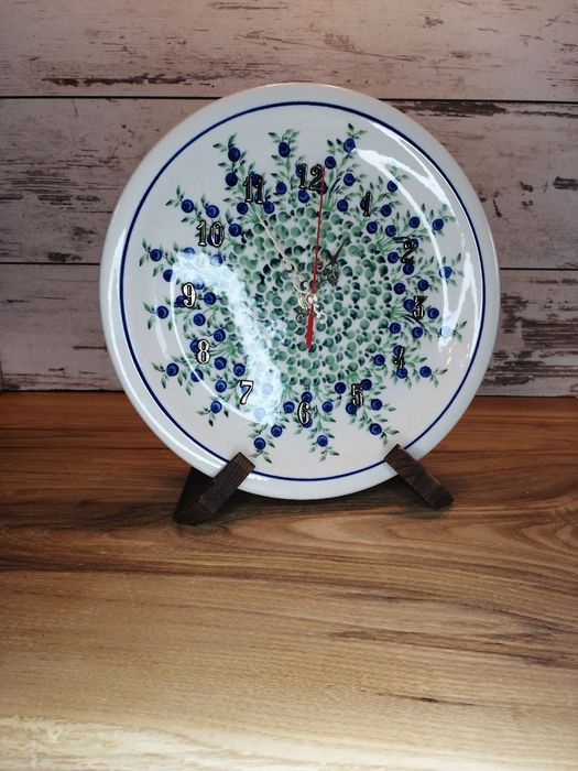 Zegar ceramiczny ścienny wiszący 27,5 cm ceramika Z.C. Bolesławiec