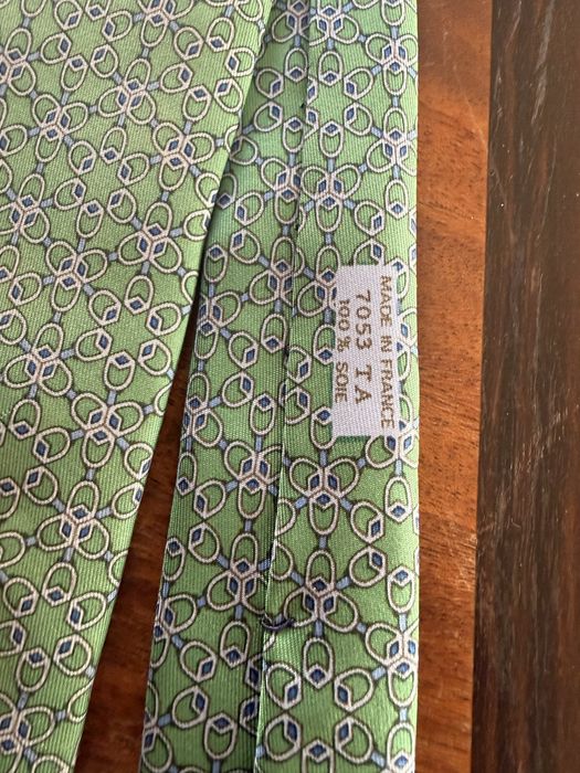 Gravata Hermès Verde e  Azul
