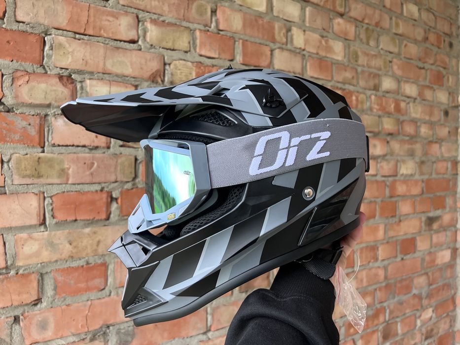 Мотошолом Ендуро Шлем Шльом Шолом Комплект Рукавиці баф  Мото