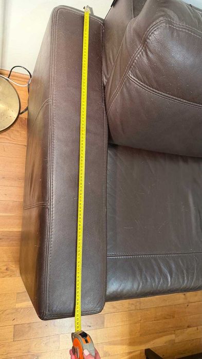 Duży narożnik skórzany z funkcją spania – 260 × 185 cm