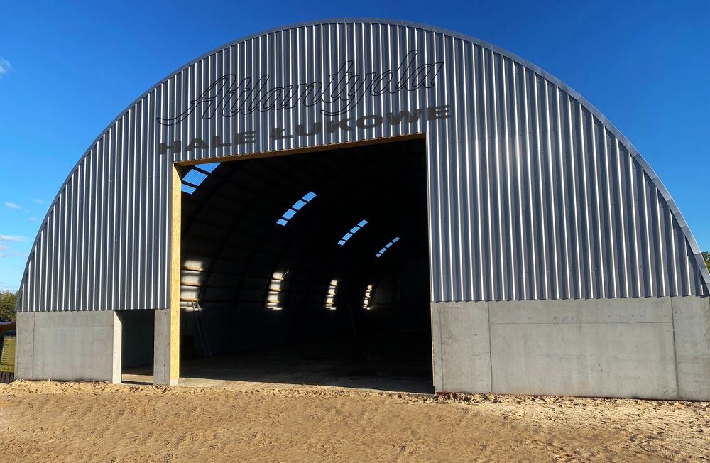 Hala Łukowa na bale stalowa 9,30x30m wiata hangar garaż konstrukcja