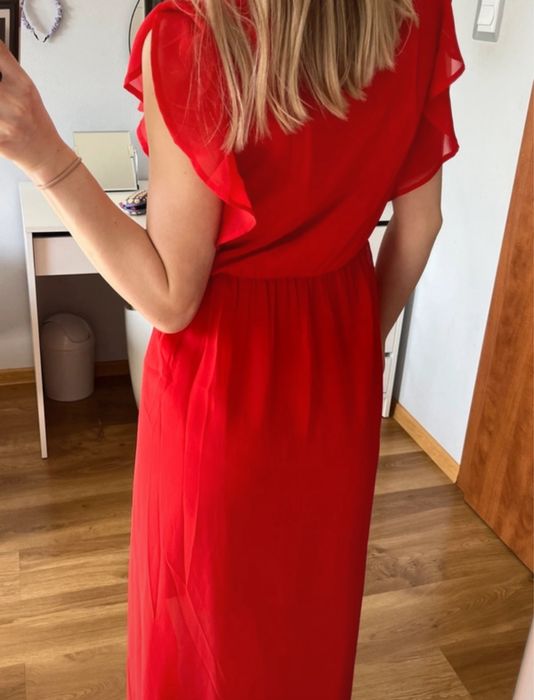 Sukienka dluga czerwona elegancka na wesele/impreze Japana roxmiar S