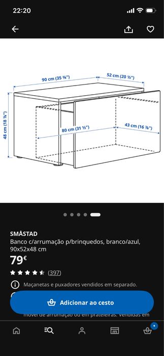 Banco com arrumação Smastad Ikea
