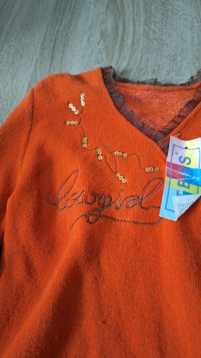 Sweter bluzka  pomarańczowy akryl  152