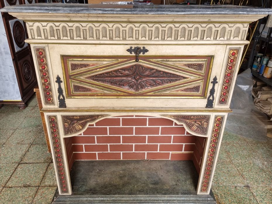 Lareira / Bar com pedra mármore