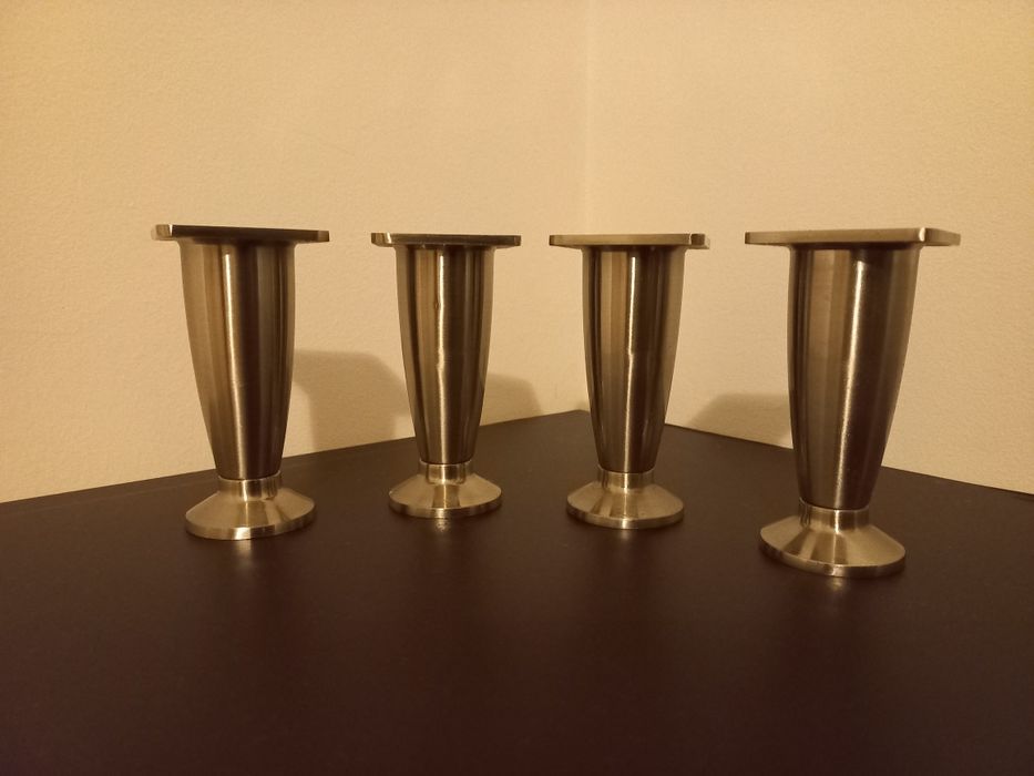 4 pés de móveis em aço escovado com 10 cm