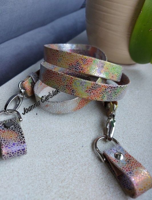 JASNA MOZAIKA HOLO Nowy eco pasek +zaczepy do obag moon light glam